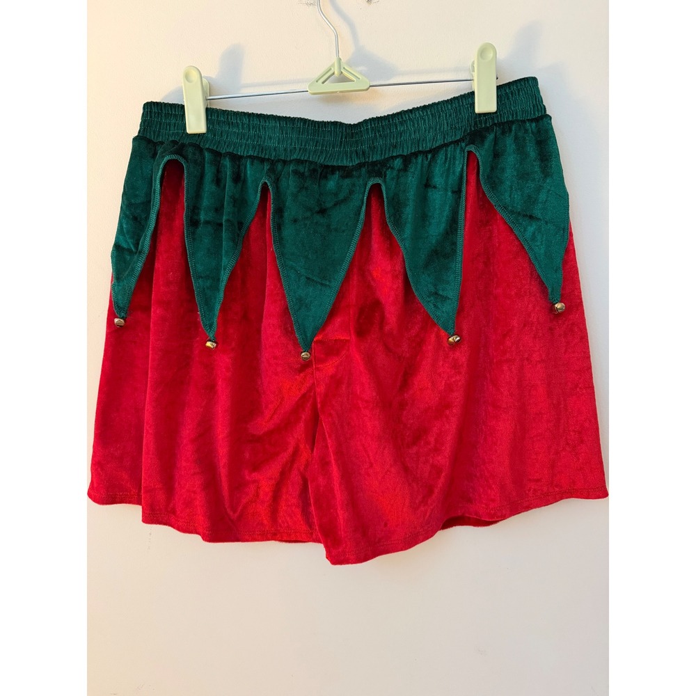 Joe Boxer Men's Large Christmas Elf Boxer Shorts Red Green Holiday Pajamas